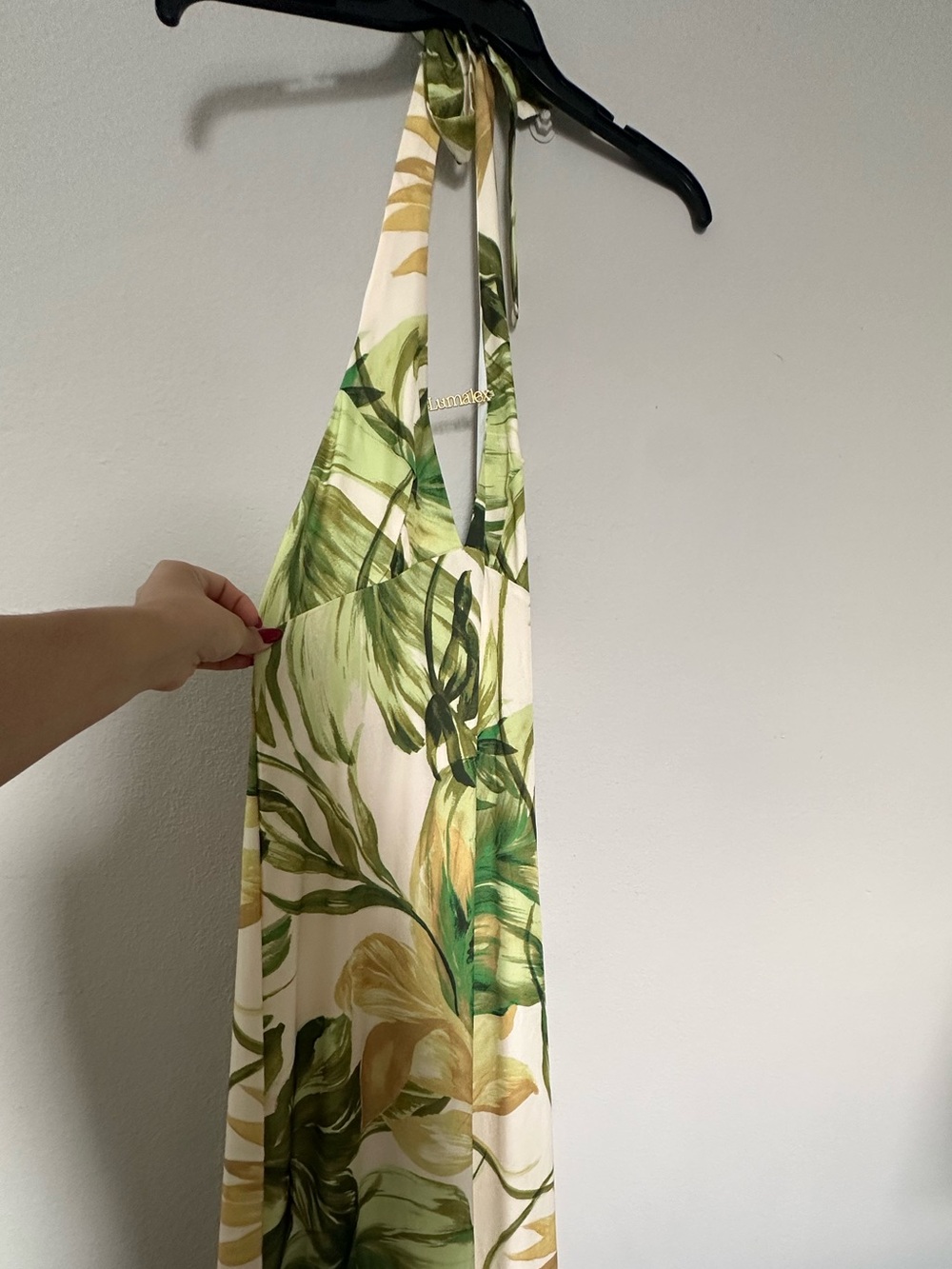 Lumalex Tropical Palm Summer Halter Maxi Dress - Picture 4 of 4